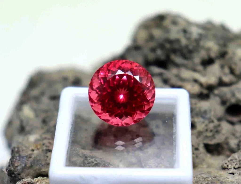 40.80 Ct Certified Round Cut Natural Padparadscha Sapphire Loose Gemstone