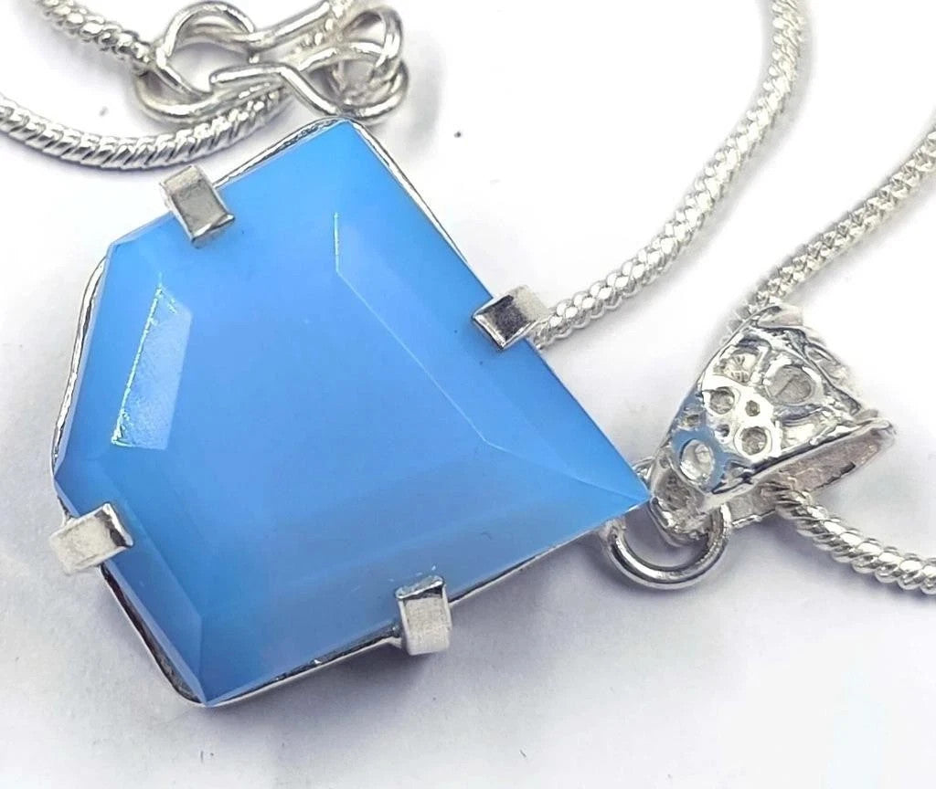 AA+ 57.30 Ct Natural Blue Opal Silver Jewelry Pendant Loose Fancy Cut Gemstone