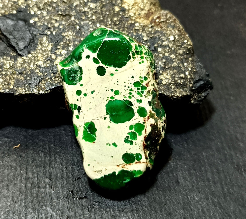 37.5 Ct Natural Arizona Superior Green Turquoise Slab Rough Certified Gemstone