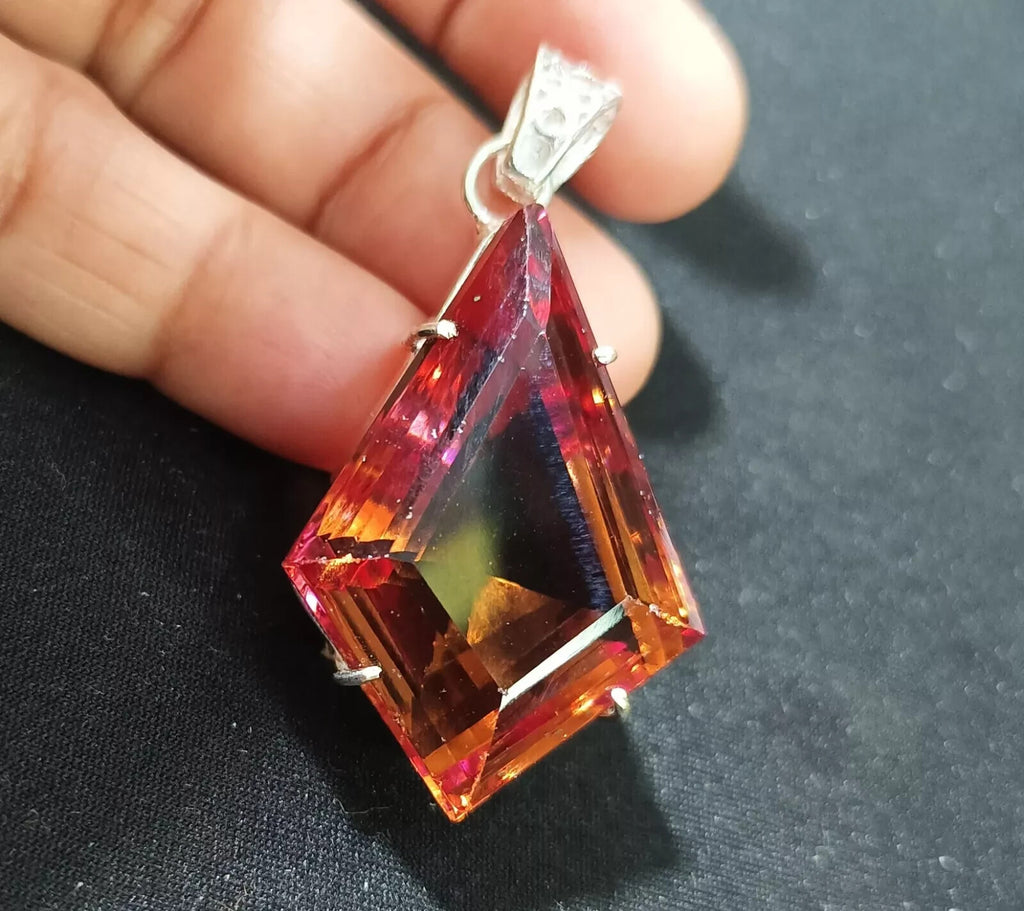 98.05 Ct Natural 7 Color Zultanite Pendant 925 Silver Loose Certified Gemstone