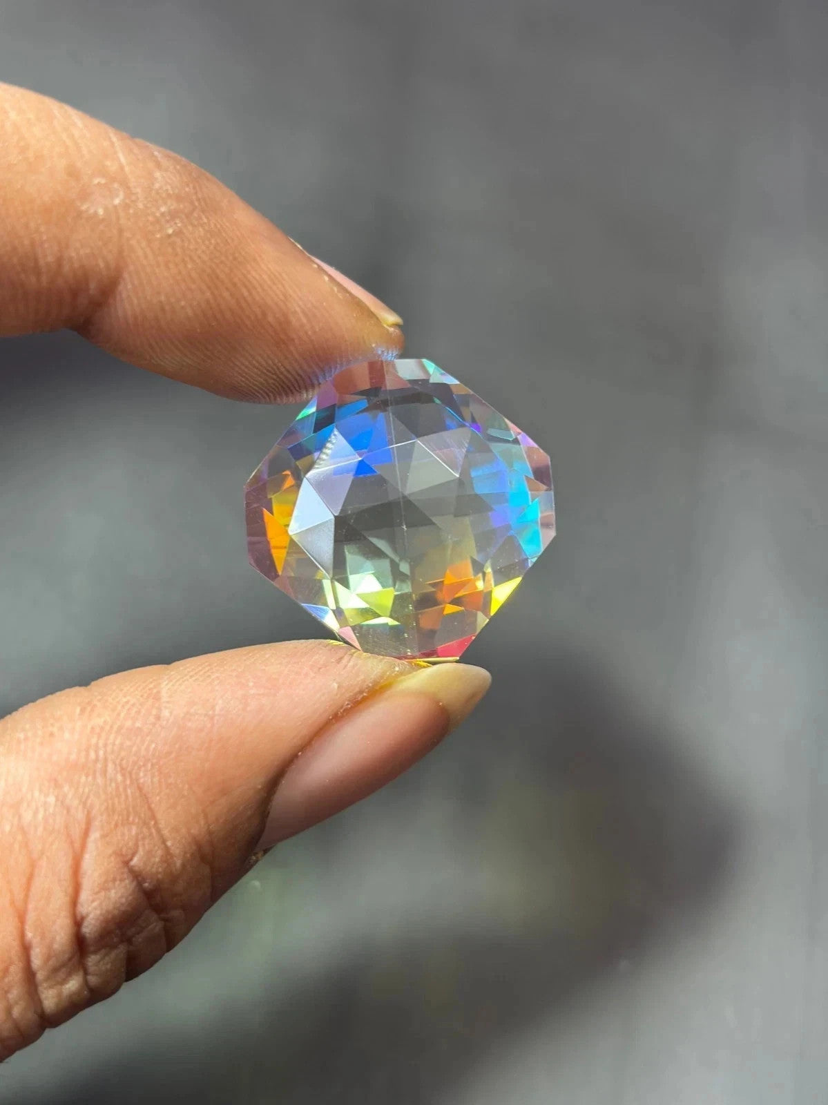 Natural Rainbow Brazilian Mystic Quartz 71 Ct Fancy Pendant Size Loose GEMSTONE