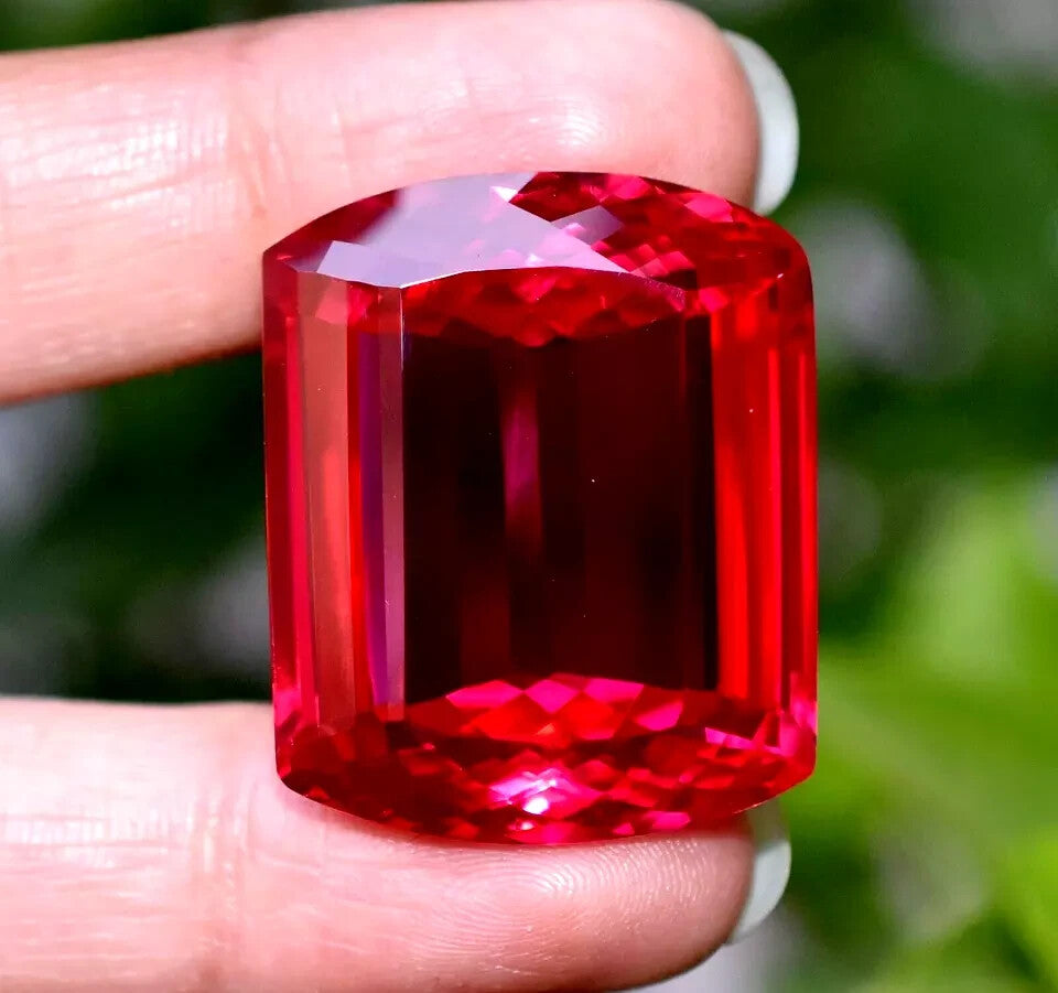 107.85 Ct Natural Red Ruby Mogok Fancy Cut Certified Unheated Loose Gemstone