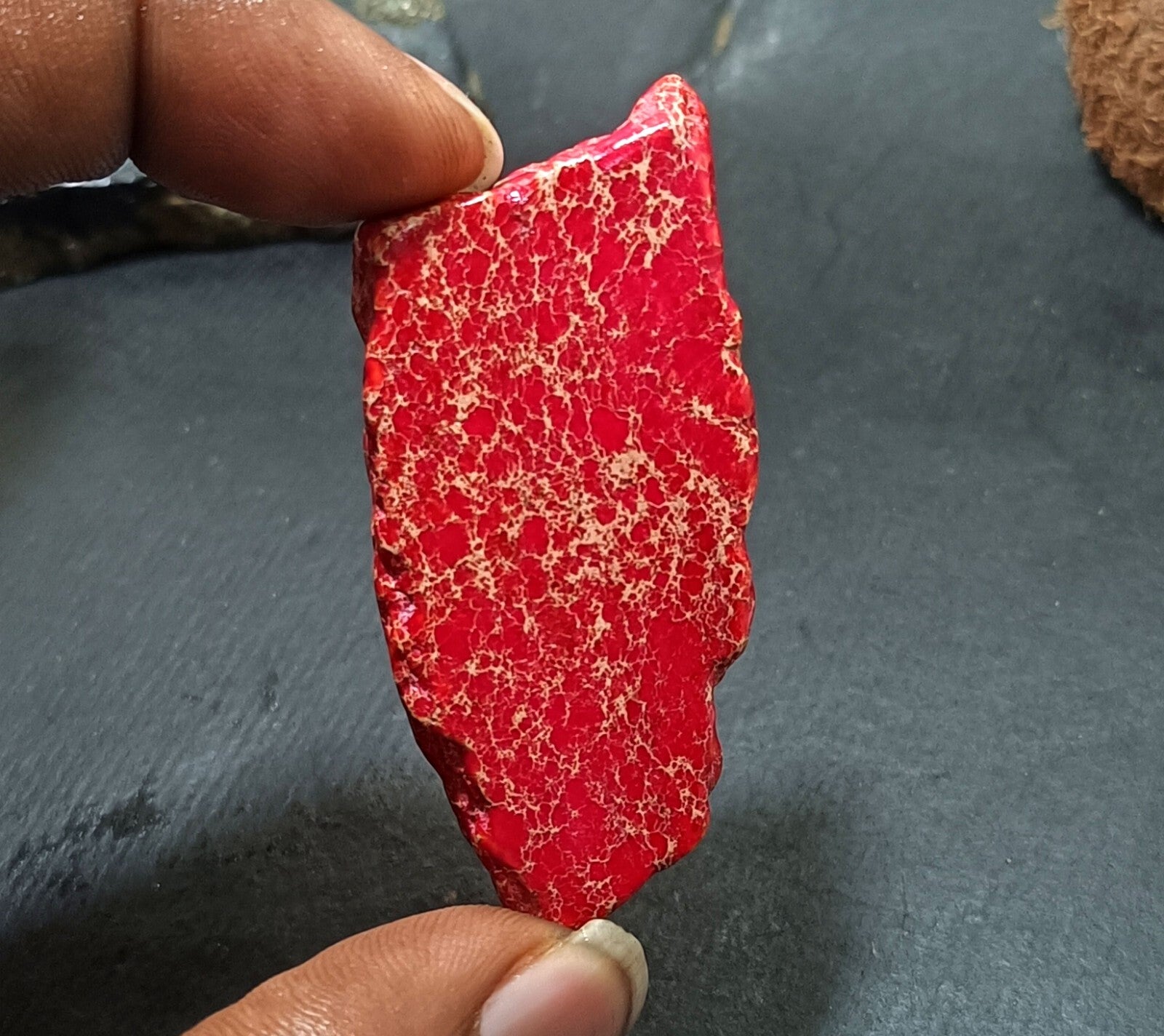 82.15 Ct Natural Arizona Superior Red Turquoise Slab Rough Certified Gemstone