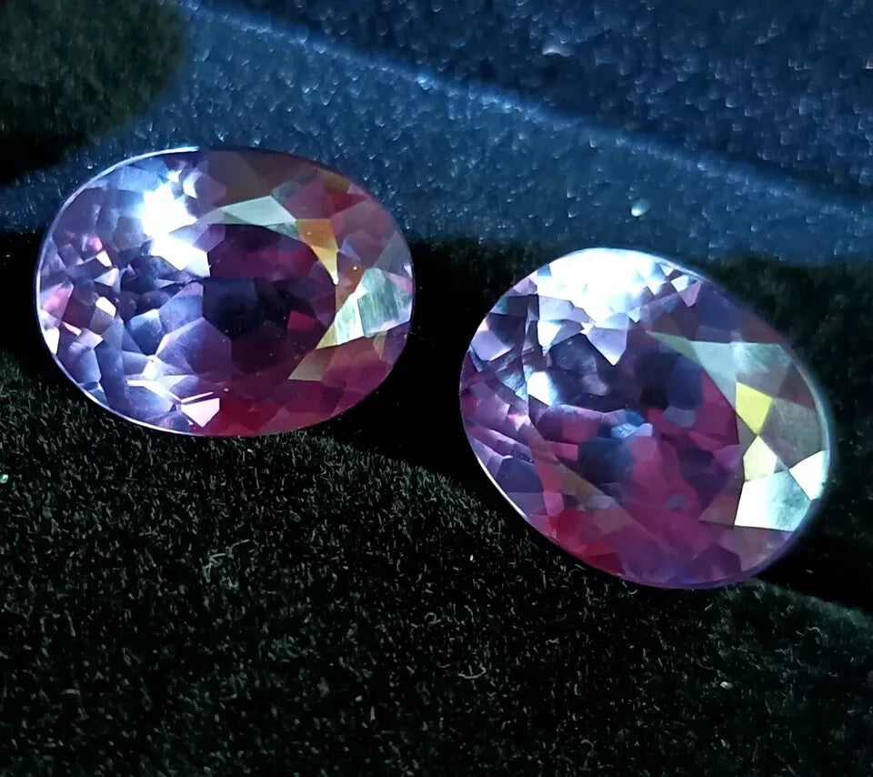 Natural 32 EGL Certified Alexandrite Color Change OVAL Cut Loose Gemstone 2 PCS