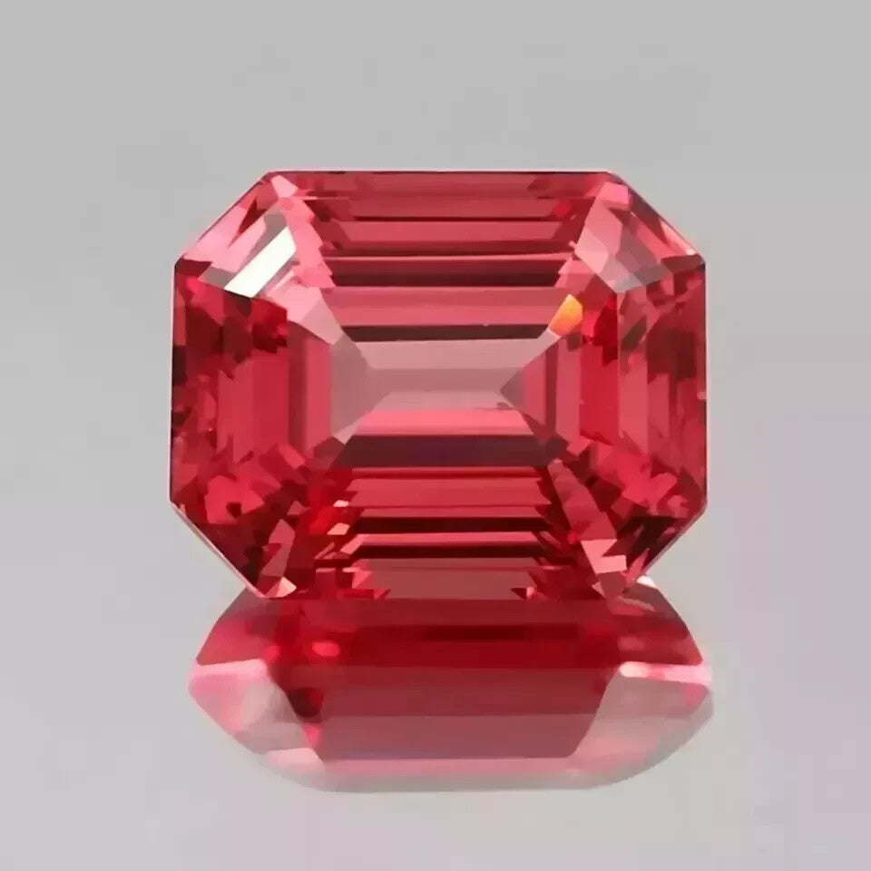 Natural Flawless Ceylon Padparadscha Sapphire Emerald Cut Loose Gemstone 10 Ct