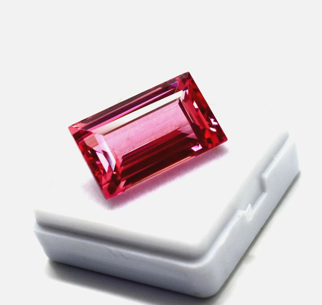 AAA Natural Ceylon Padparadscha Sapphire Baguette Cut Loose Gemstone 22.25 Ct