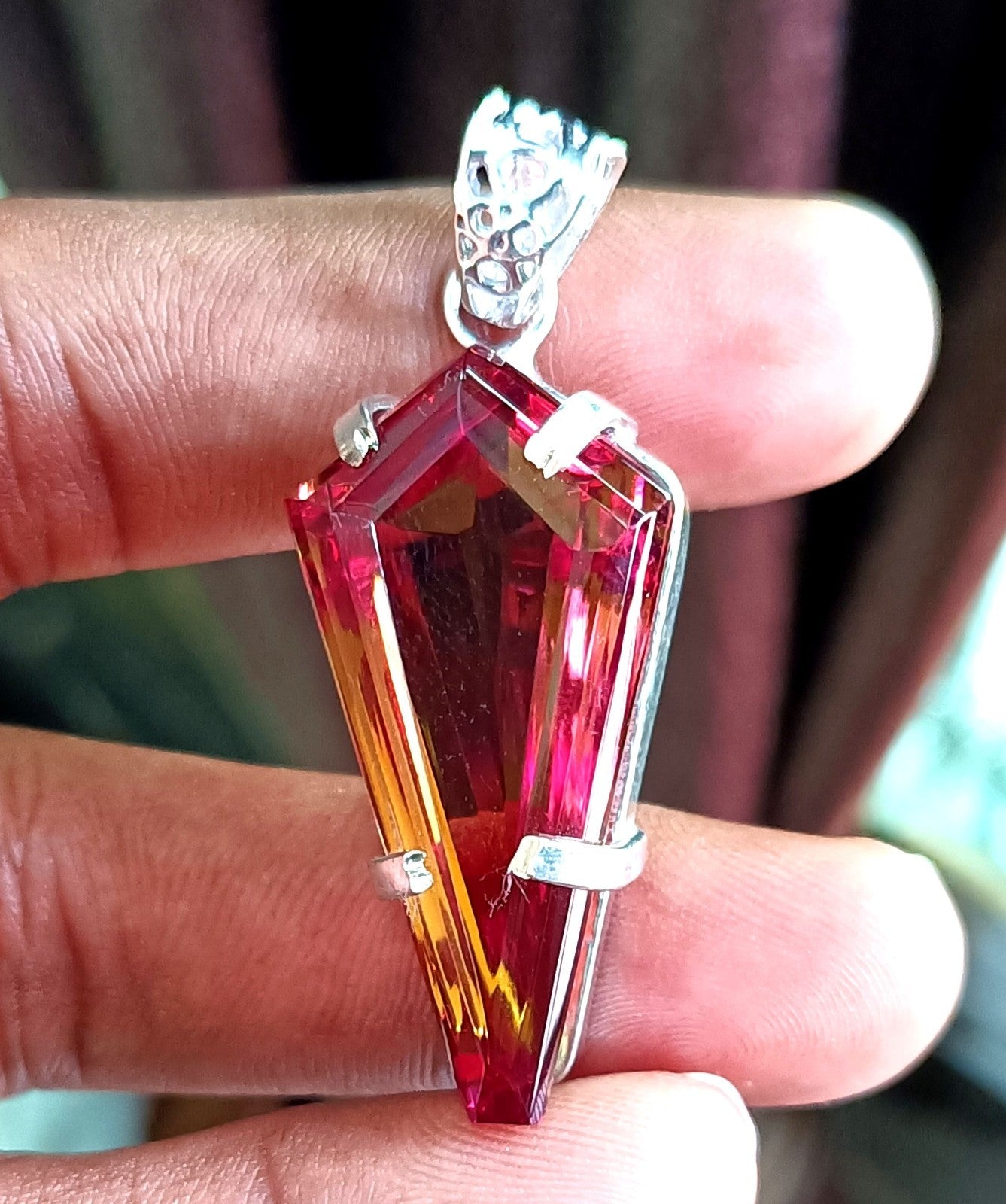 74.85 Ct Natural Zultanite 7 Color Pendant 925 Silver Loose Certified Gemstone