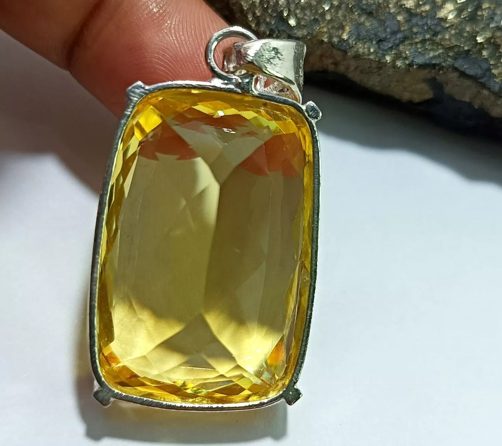 Certified Natural 86.25 Ct Brazilian Cushion Yellow Topaz Pendant Loose Gemstone