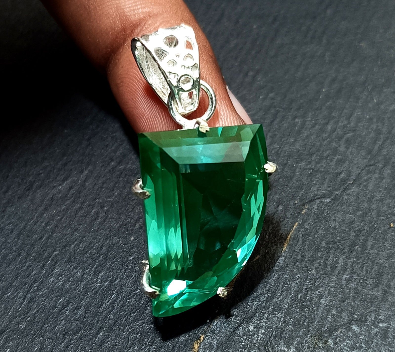 Certified 39.25 Natural Paraiba Tourmaline 925 Silver Pendant Loose Gemstone