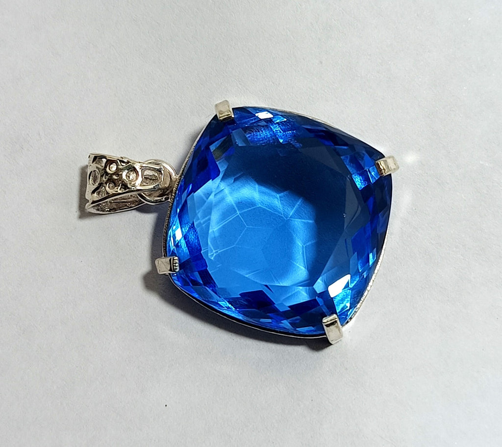 Certified Natural 89.00 Ct Brazilian Blue  Cushion Topaz Pendant Loose Gemstone