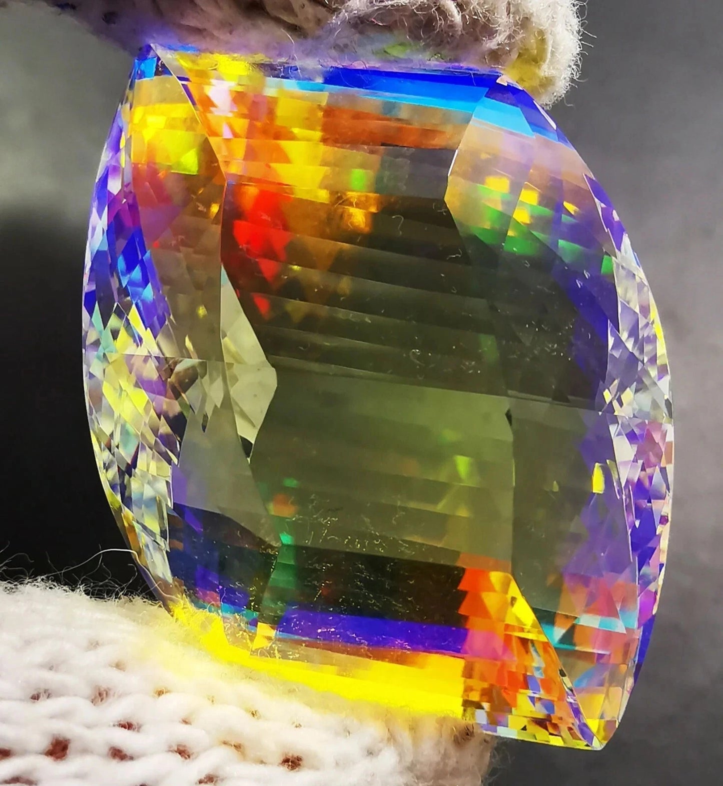 Natural Rainbow Mystic Quartz 120 Ct Fancy Cut Untreated Brazilian GEMSTONE