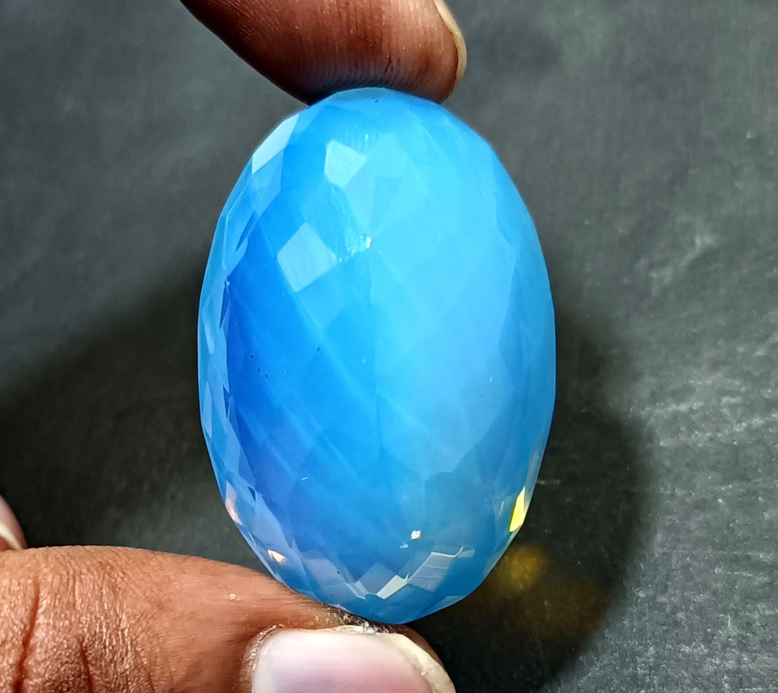 86.10  Ct Natural Blue Opal Oval Cut Welo Australian EGL Certified Gemstone