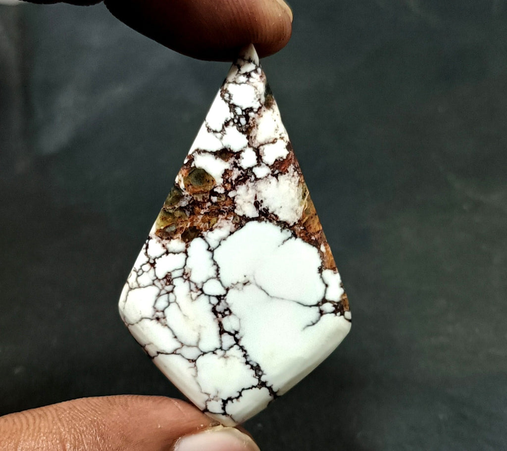 66.95 Ct Natural Turquoise Arizona White Fancy Cut Loose certified Gemstone