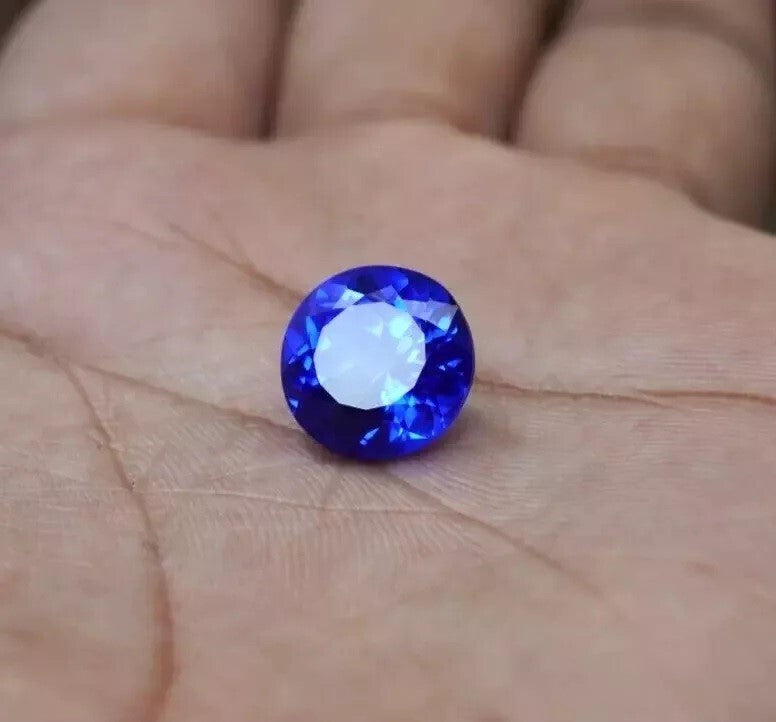 10.5 Ct Natural Ceylon Blue Sapphire Round Cut CERTIFIED Loose GEMSTONE