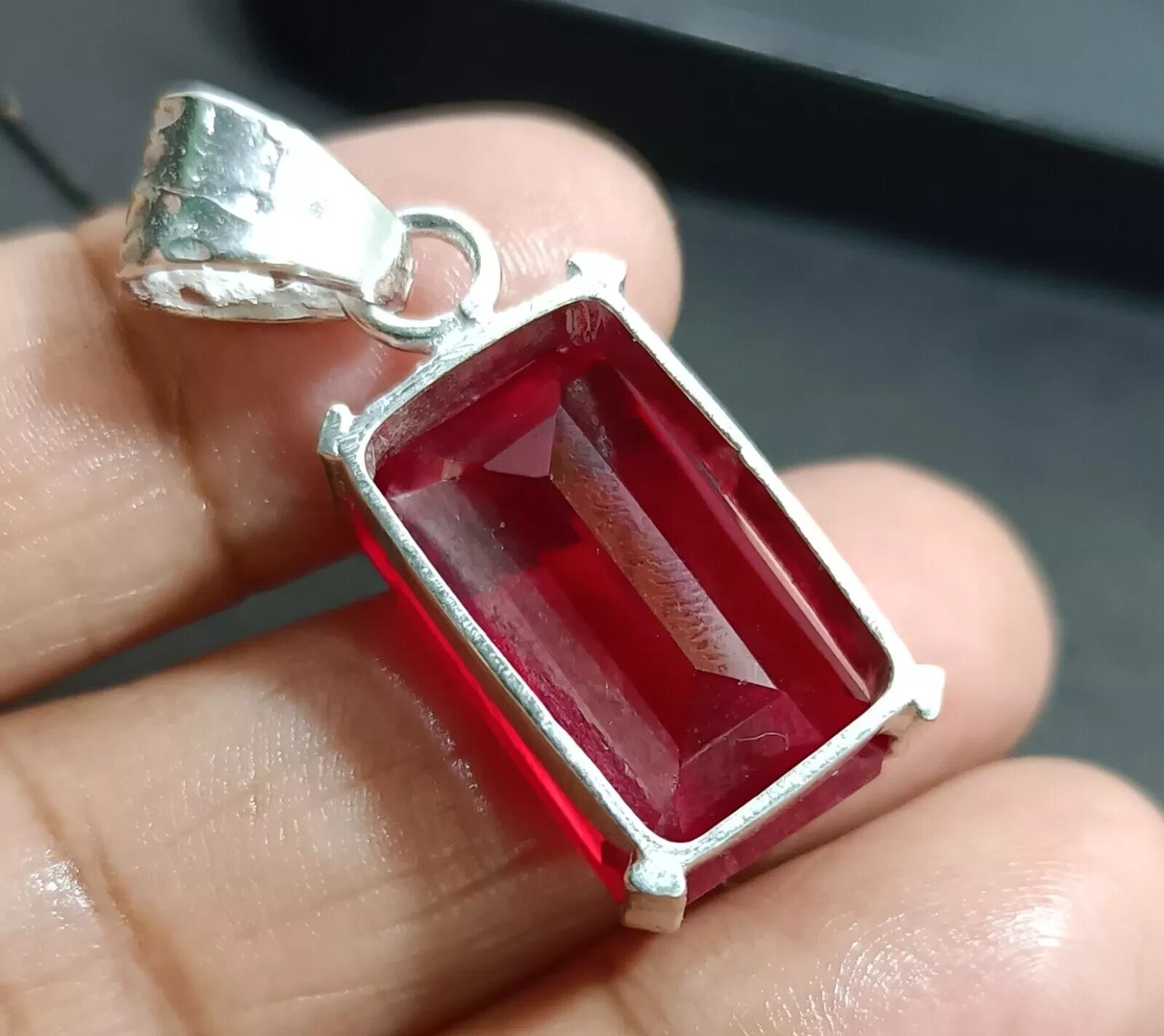 EGL Certified 42.25 Ct Natural RUBY 925 Solid Silver Pendant Loose Gemstone