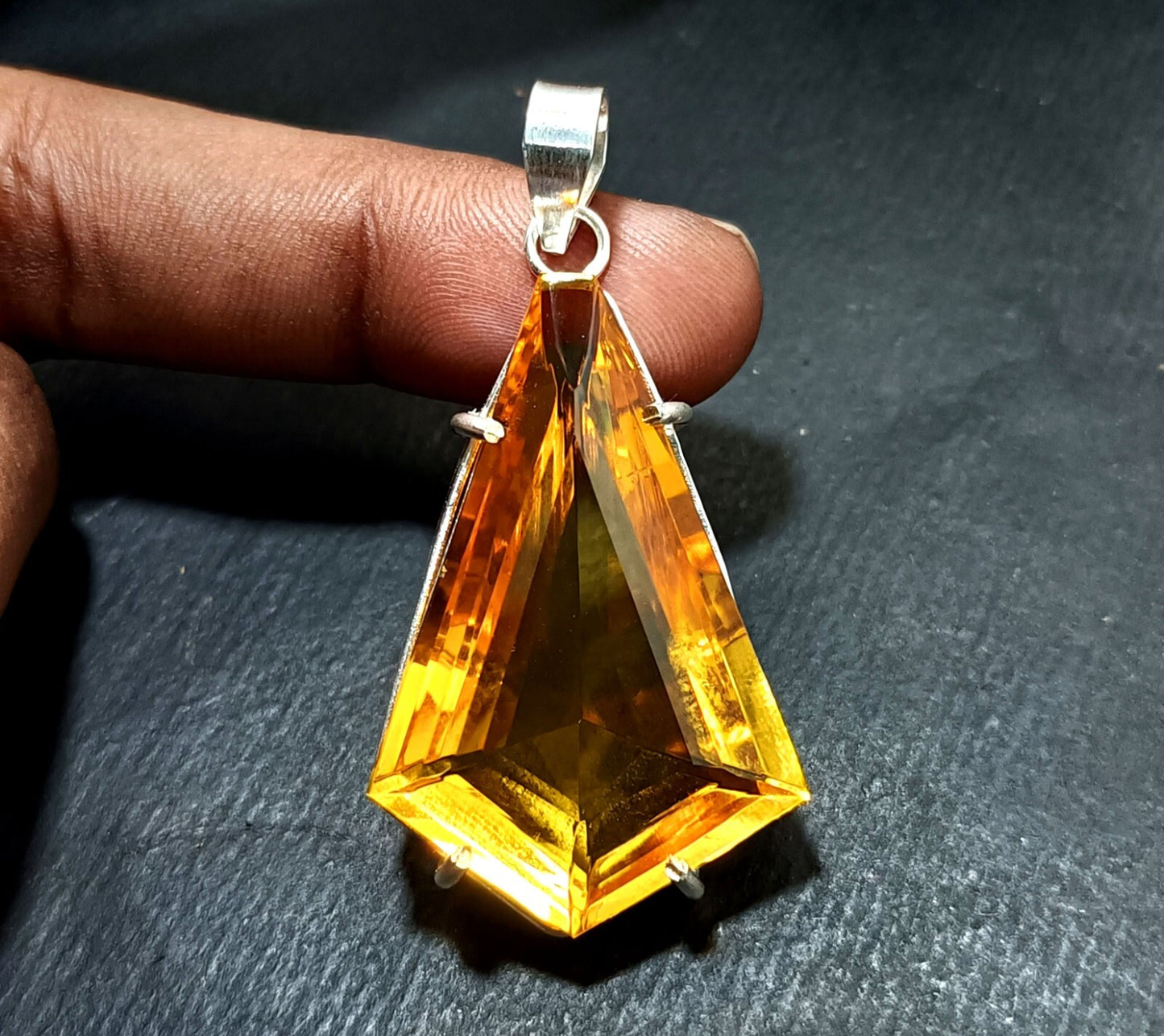 Yellow Fancy Topaz Pendant Certified Natural 63.55 Ct Gift For Loved Ones.
