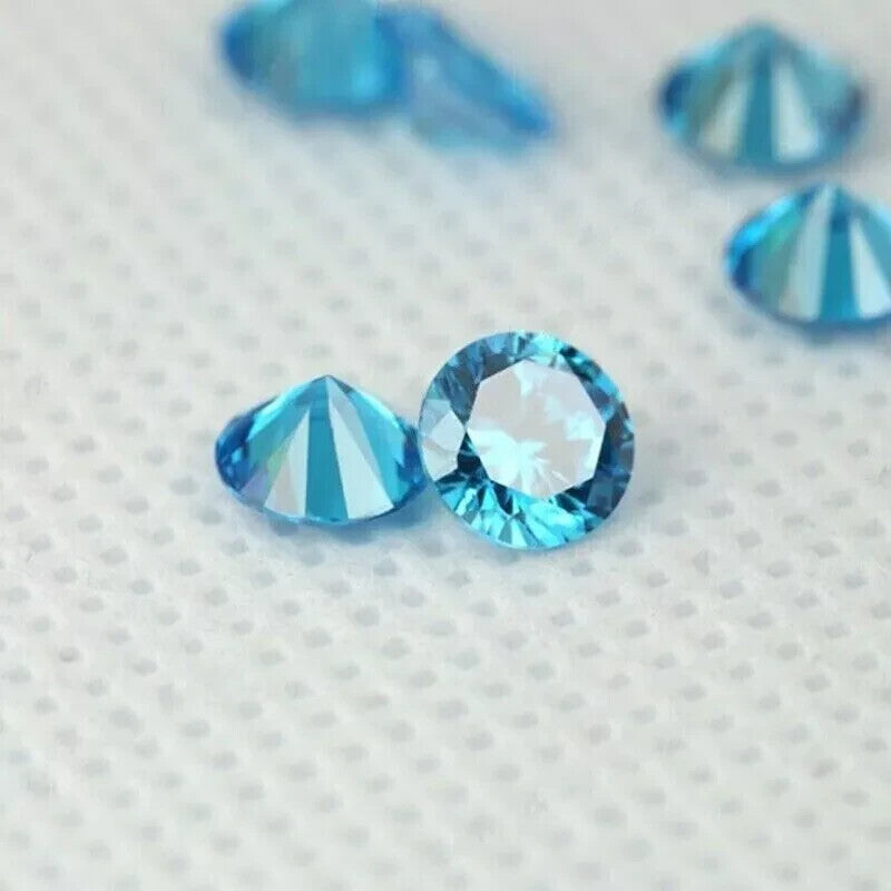 5 mm 15 Pcs Certified Natural Santa Maria Aquamarine Round Cut  Lot Gemstone