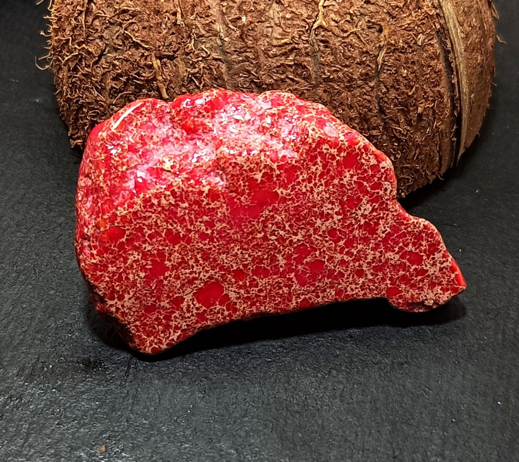 86.95 Ct Natural Arizona Superior Red Turquoise Slab Rough Certified Gemstone