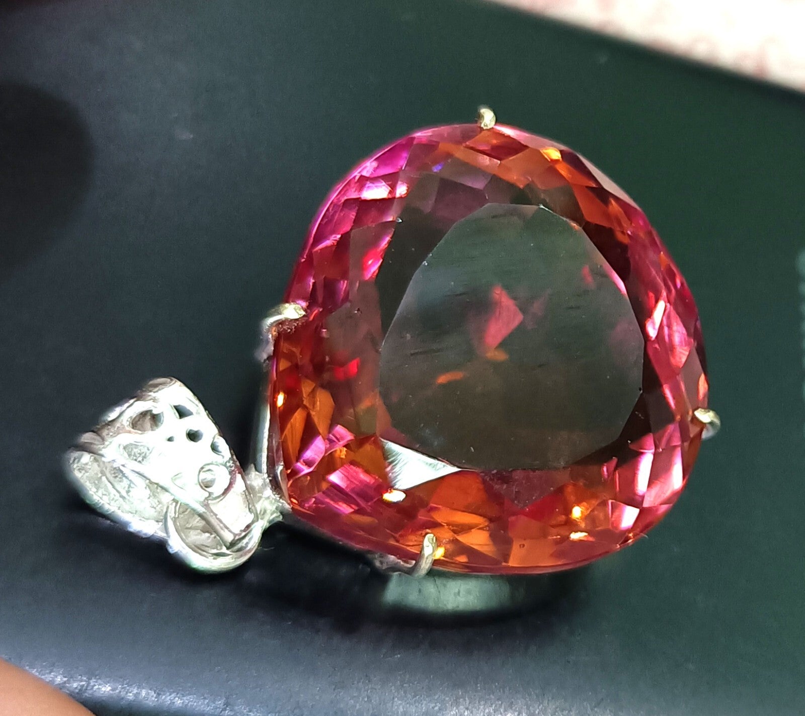 Color Change Zultanite Pendant 112.20 Ct Natural 925 Silver Pear Cut Loose Gems