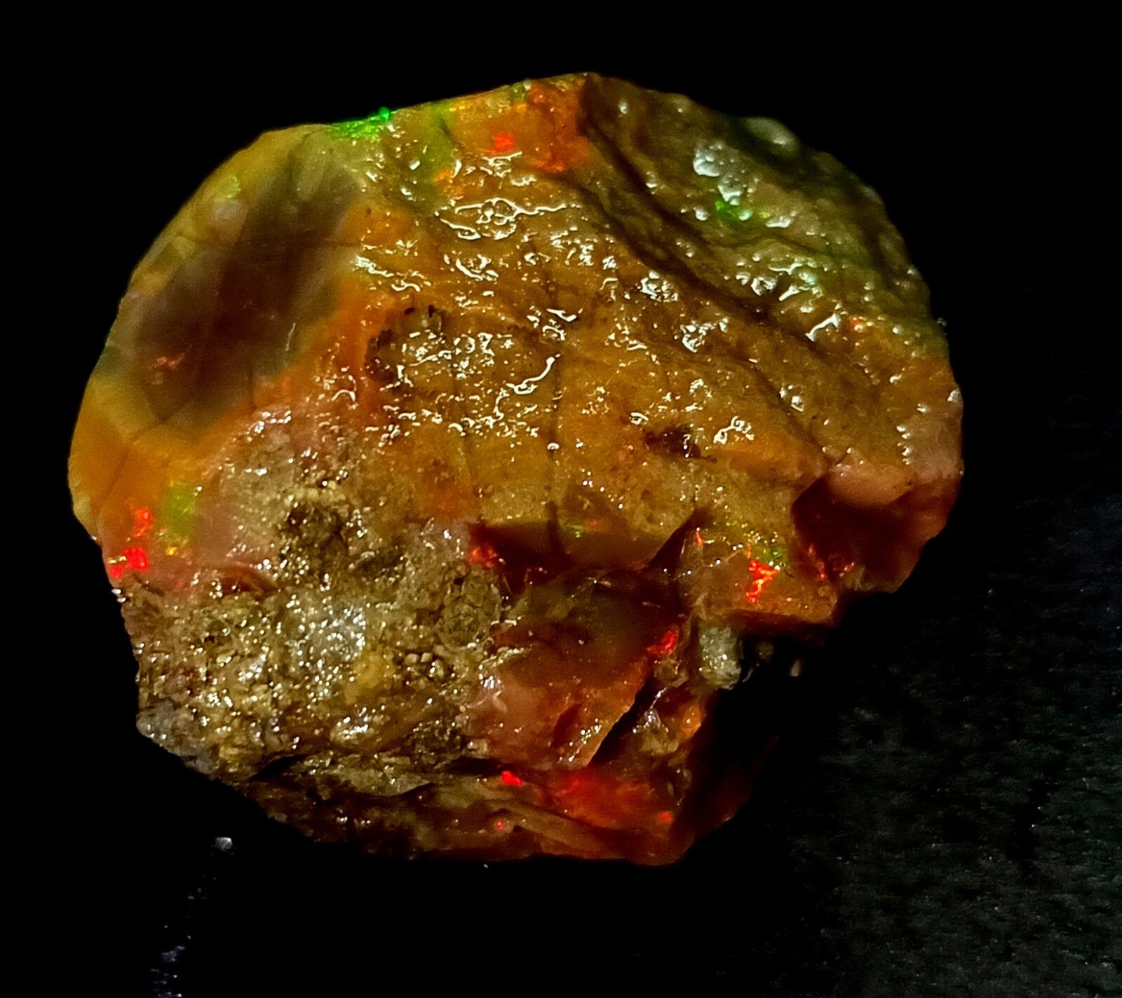 A++Play of Color 114.75Ct Natural Ethiopian Black Opal Welo Rough LOOSE GEMSTONE