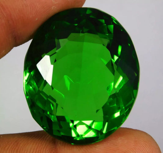 155.50 Ct Lab-created Green Peridot Topaz Oval Cut Loose Gemstone Certified