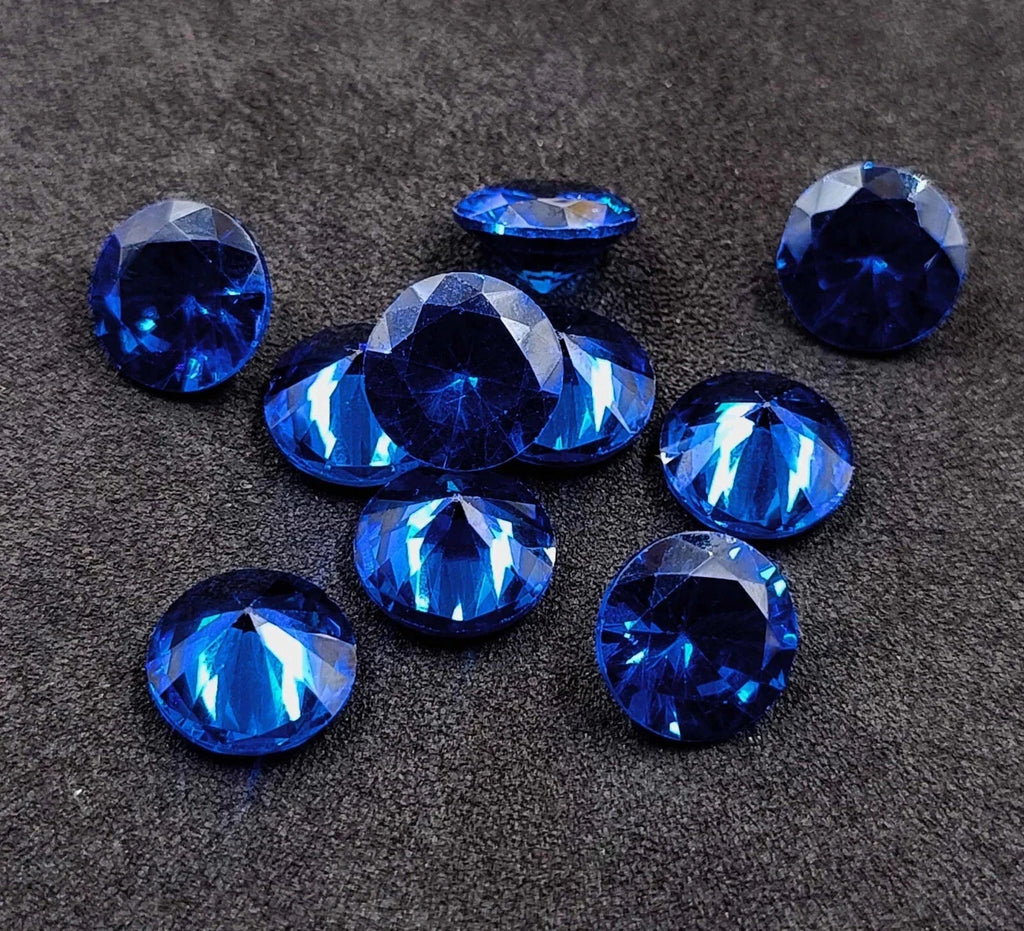 15 Pc 7 mm Natural Blue Santa Marine Sapphire Round Cut EGL Certified Gemstone