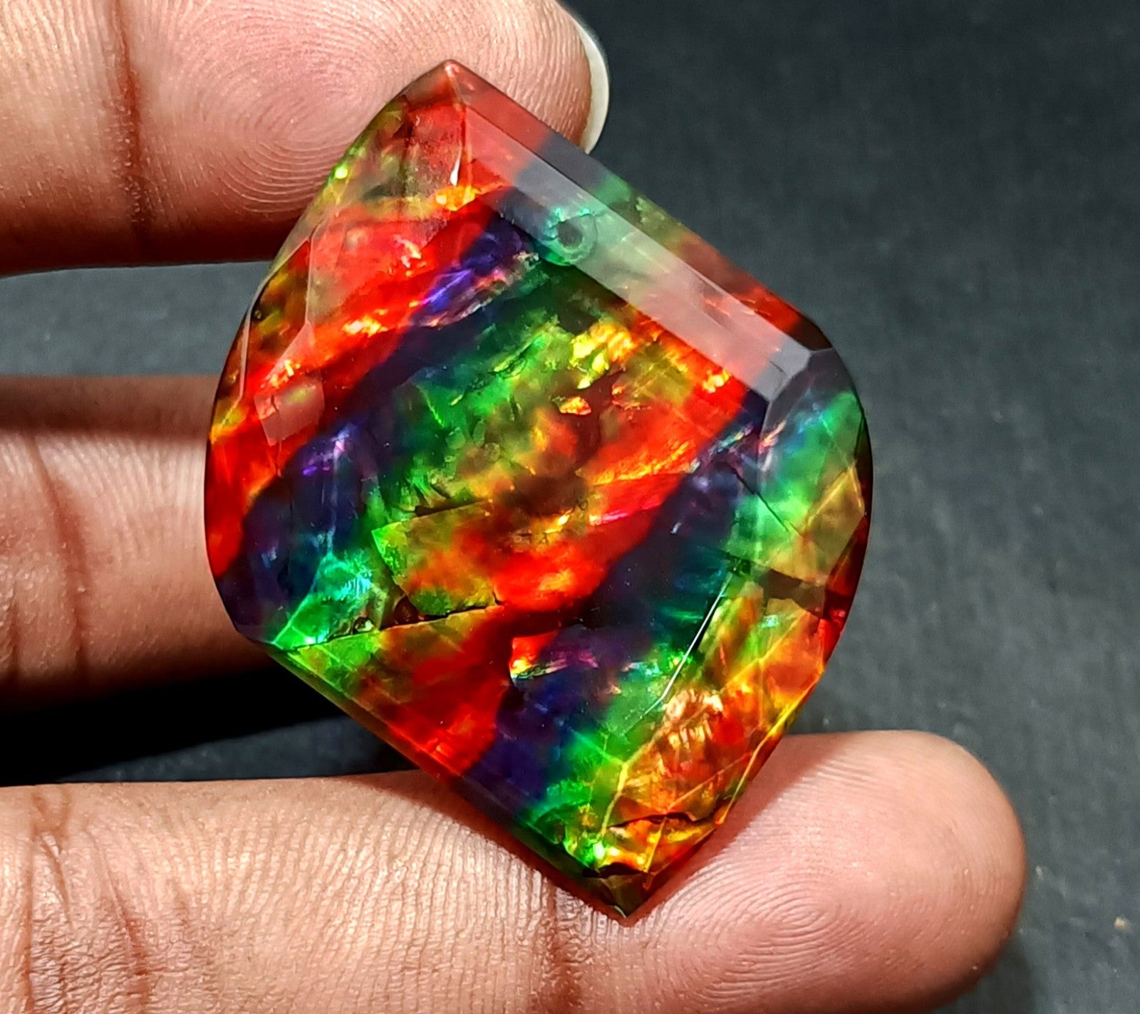 54.5 Ct Natural Ammolite Fancy Opal-Like Organic Doublet Rare Loose GEMSTONE
