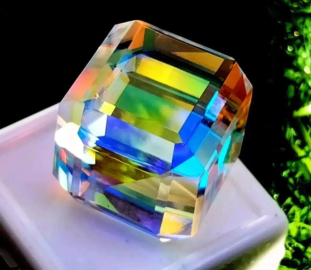 Certified 50.05 Ct Natural Rainbow Color Cube Cut Mystic Topaz Loose Gemstone