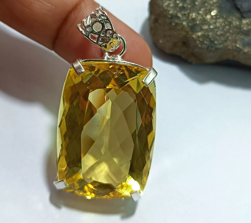 Certified Natural 86.25 Ct Brazilian Cushion Yellow Topaz Pendant Loose Gemstone