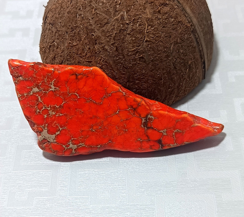 80.45 Ct Natural Arizona Superior Orange Turquoise Slab Rough Certified Gemstone