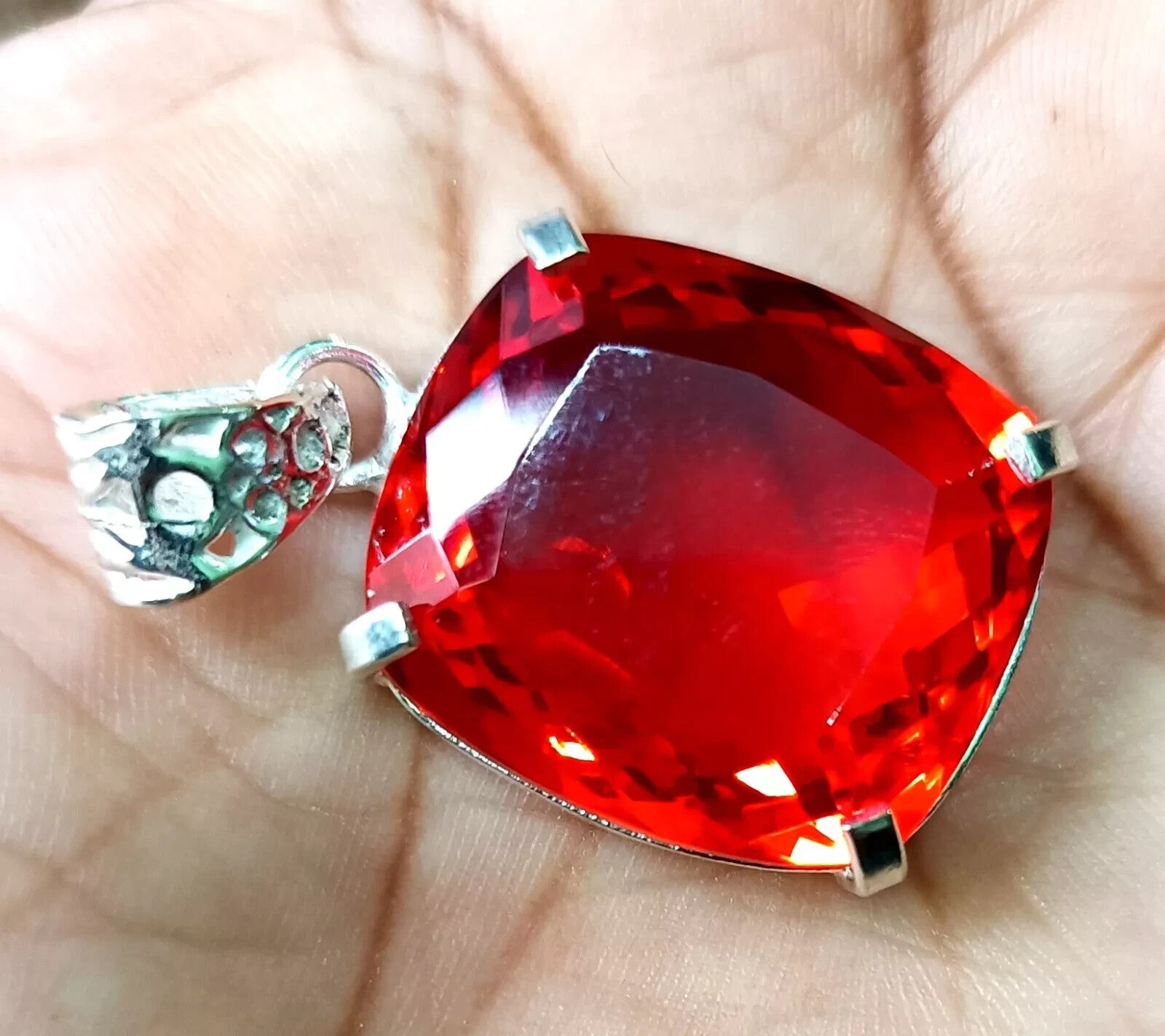 Certified Natural 55.70Ct Brazilian Red Cushion Cut Topaz Pendant Loose Gemstone