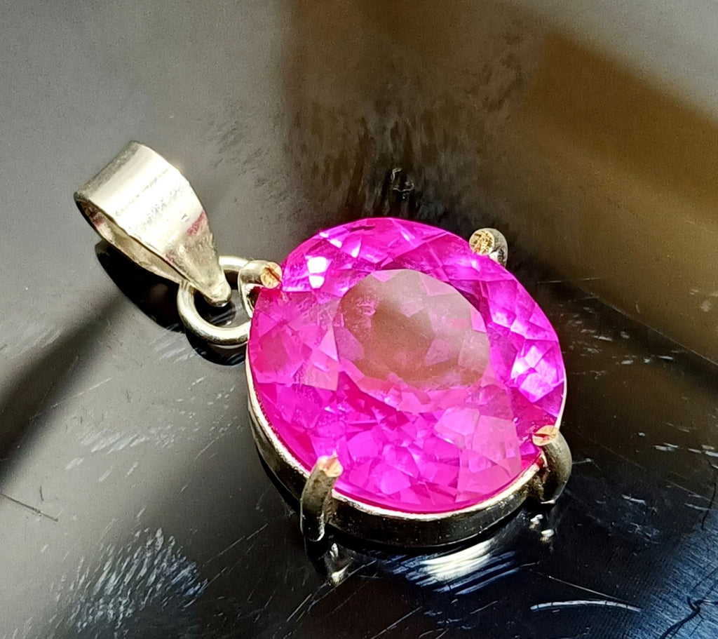 EGL Certified 31.95 Ct Natural Pink RUBY 925 Solid Silver Pendant Loose Gemstone