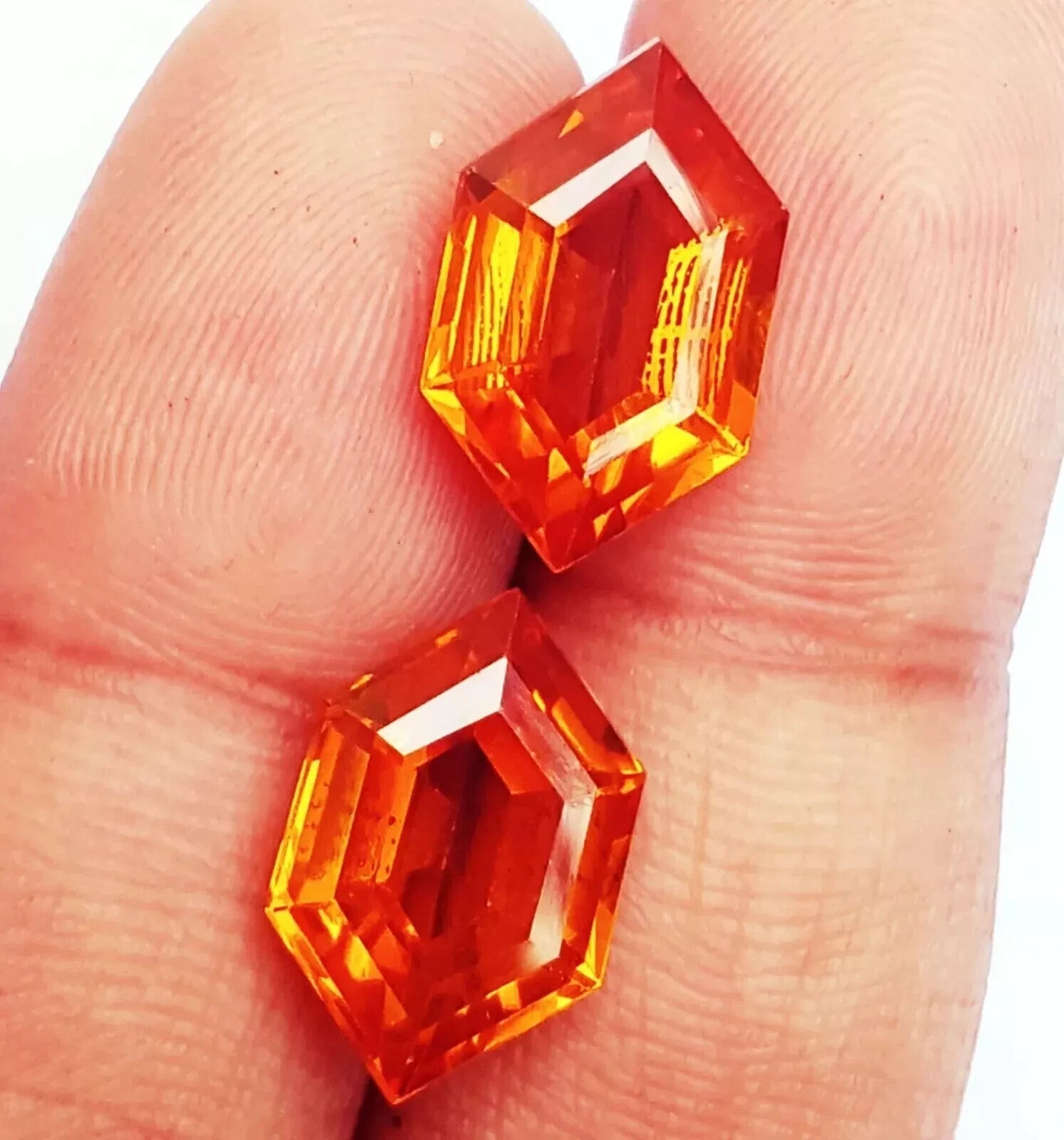 22 Ct Loose Extremely Rare Natural Orange Sapphire Gemstone Certified Pair