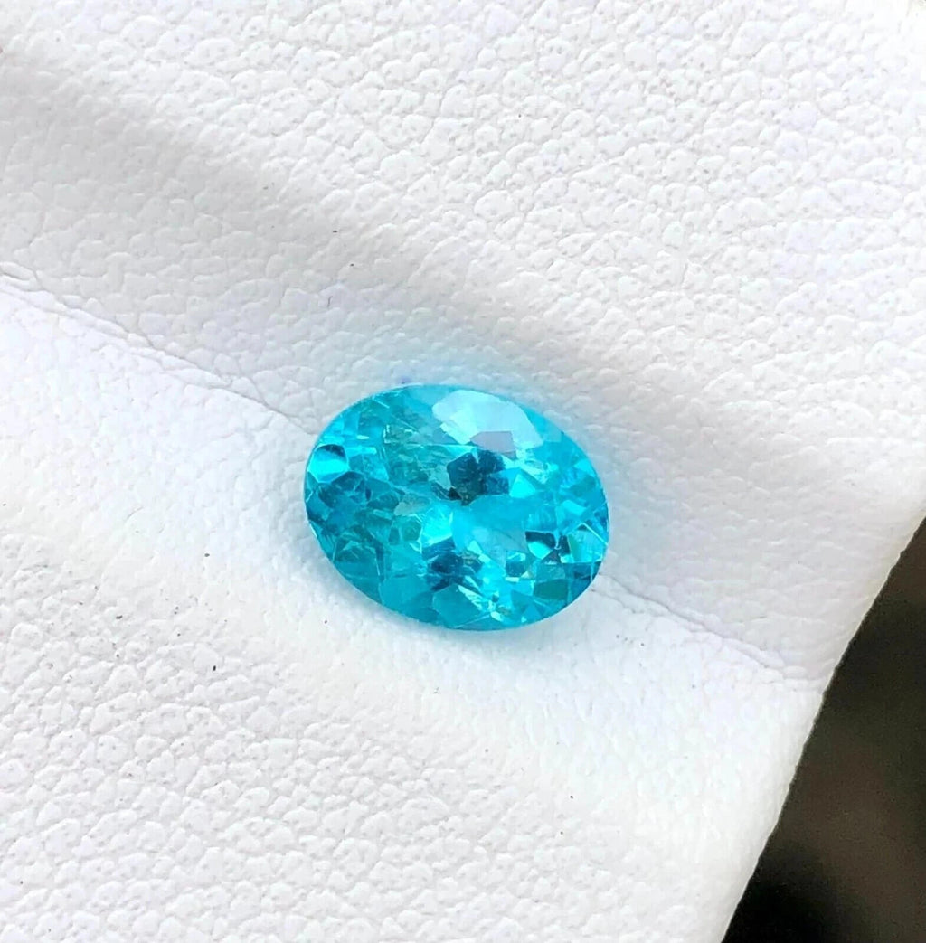 10.80 Ct Natural Paraiba Tourmaline Greenish Neon Blue Oval Cut Loose Gemstone