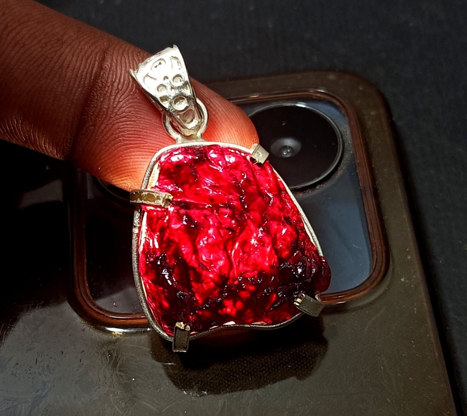 EGL Certified 84.90 Ct Natural PAINITE 925 Solid Silver Pendant LOOSE Gemstone