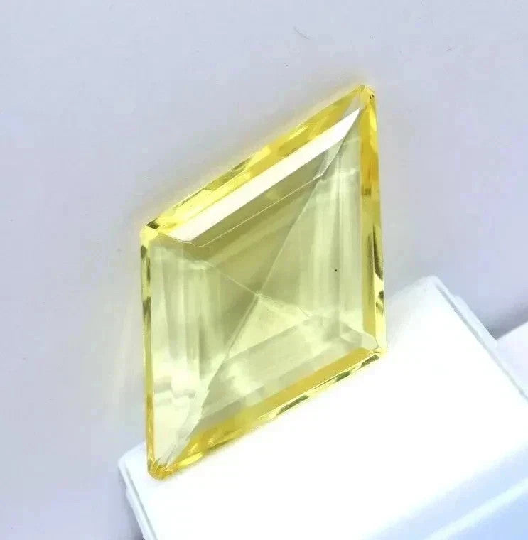 50 Ct Certified Natural Lemon Yellow Flawless Topaz Fancy Cut Loose Gemstone