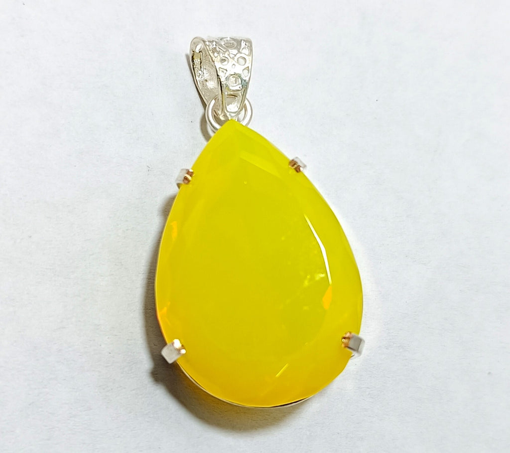 EGL Certified 108.90Ct Natural Opal 925 Solid Silver Pear Pendant Loose Gemstone