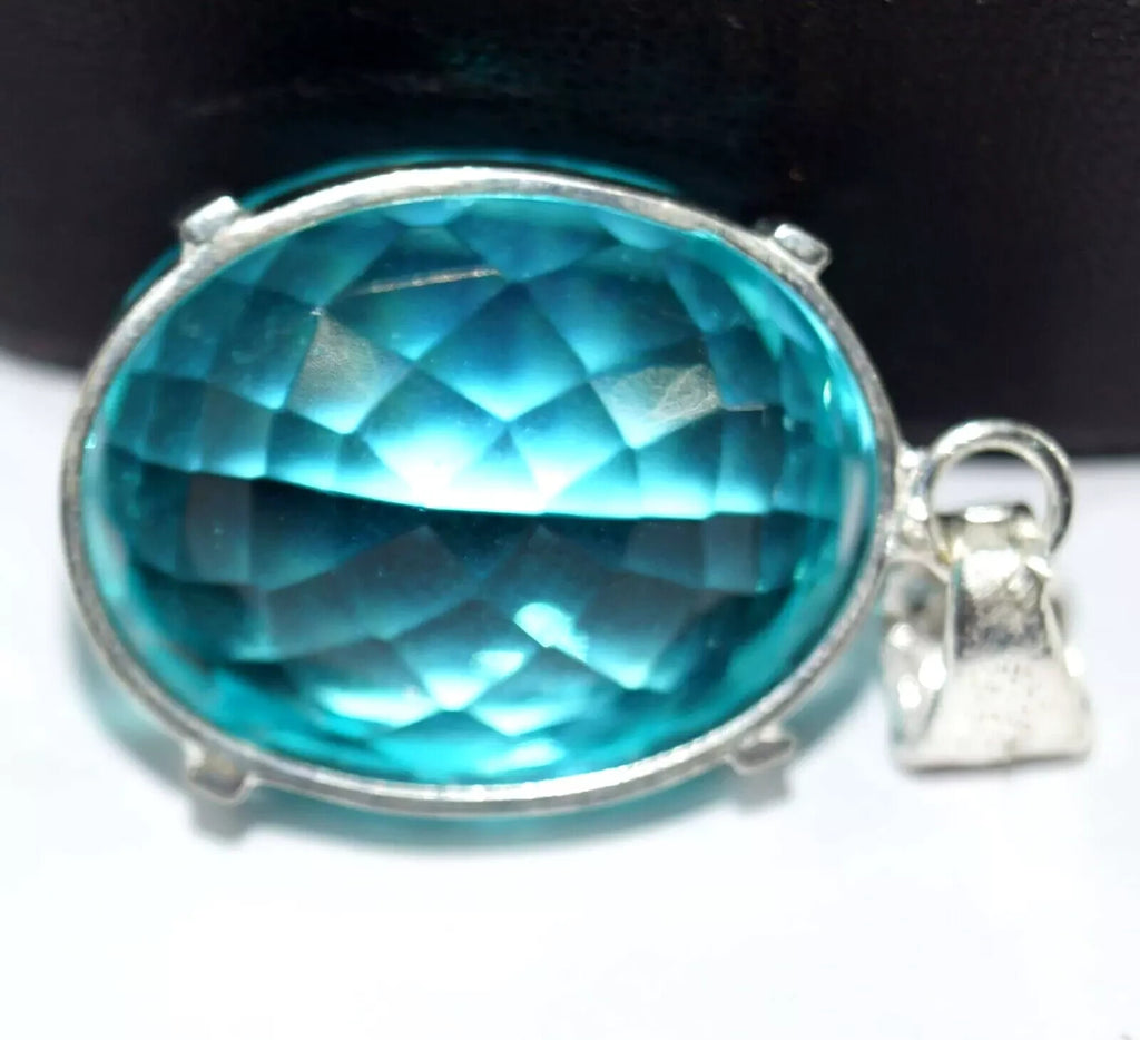 77.15 Ct Natural Topaz 925 Solid Silver Pendant Certified Oval Loose Gemstone