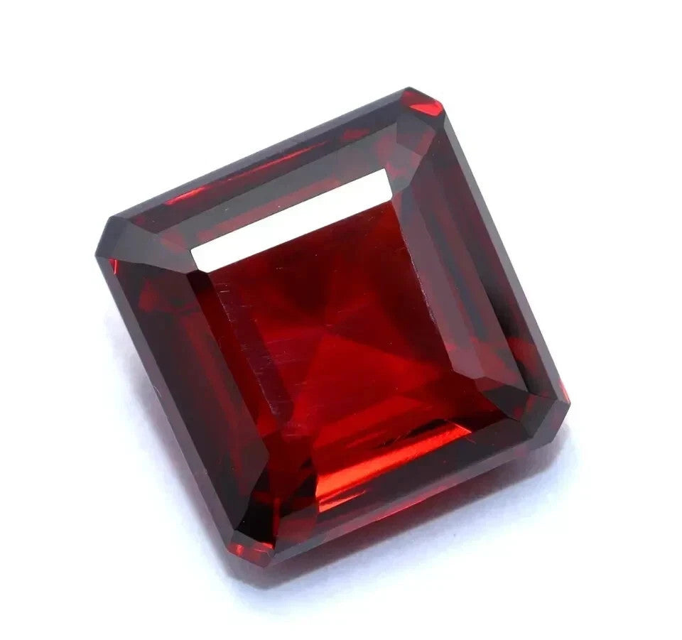 52 Ct Natural Cambodian Red Zircon Asscher Cut Loose Certified Gemstone
