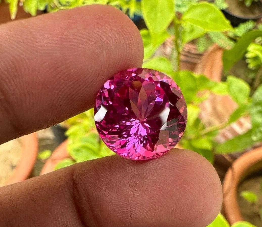 A+ Flawless Natural Ceylon Pink Sapphire Round Cut Loose GEMSTONE 20.25 Ct