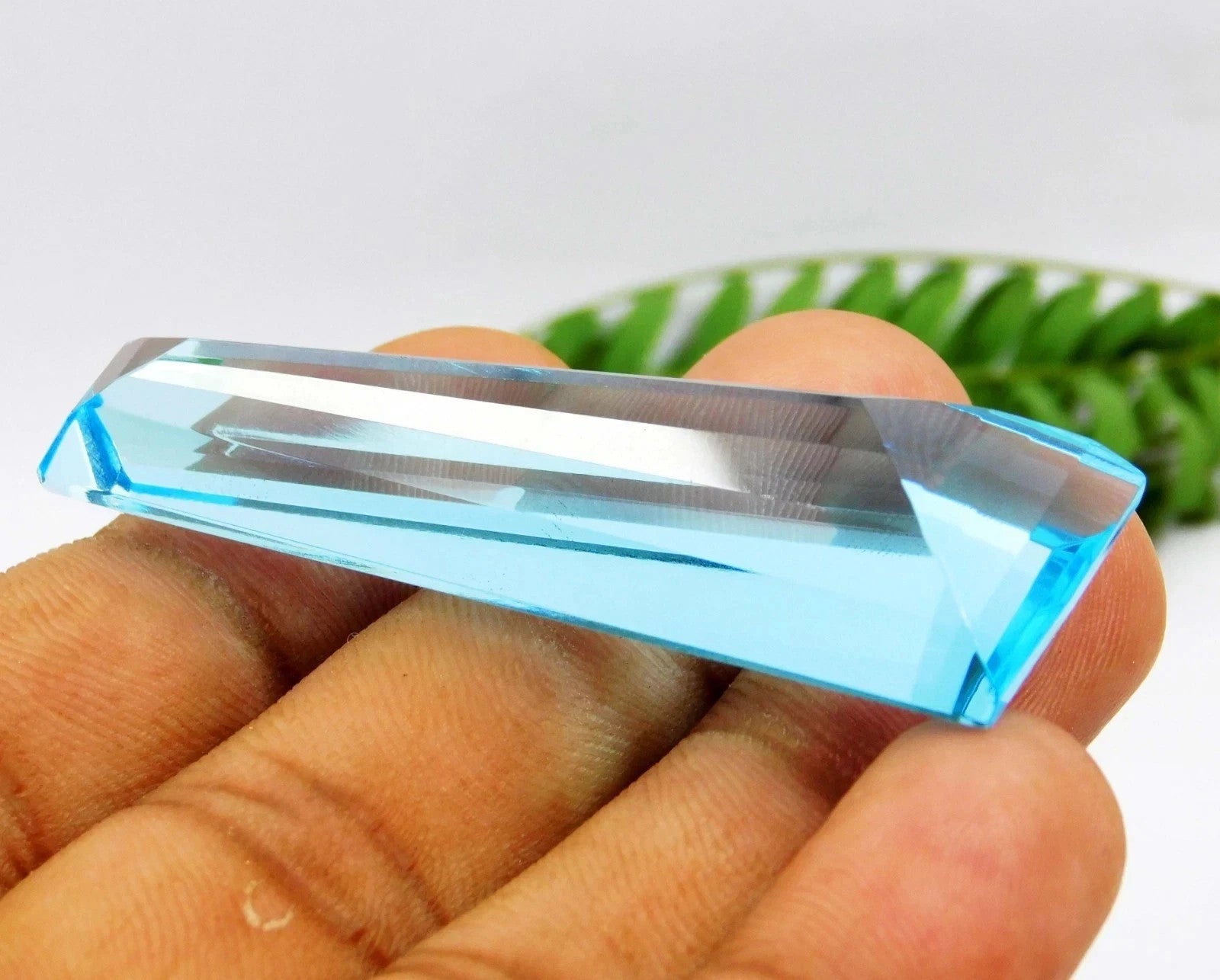 97.80 Ct Natural Sky Blue Fancy Cut Loose Topaz Flawless Gemstone GIE Certified