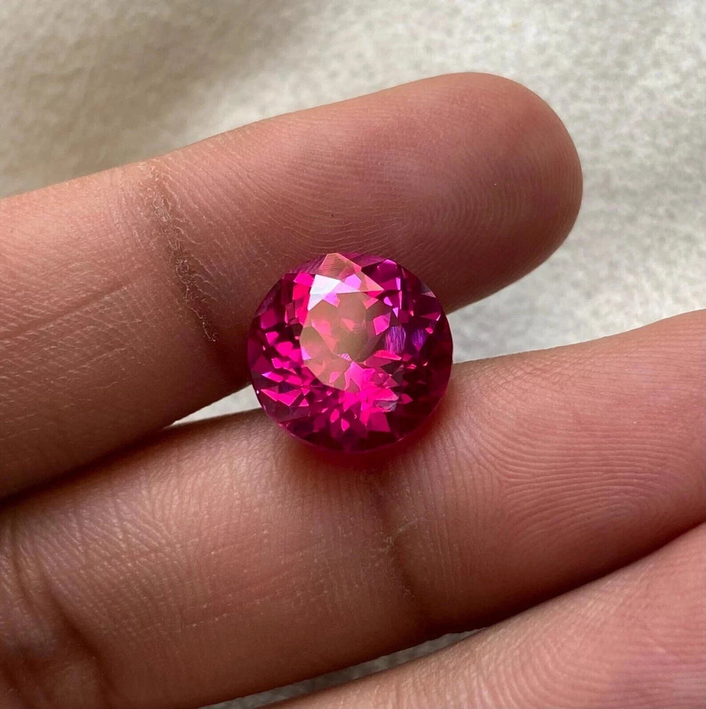 AAA Natural Flawless Ceylon Pink Sapphire Round Loose Gemstone Cut 10 Ct