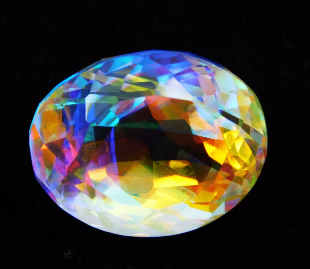 53.20 Ct Loose Gemstone Natural Rainbow Mystic Topaz Certified Oval Cut