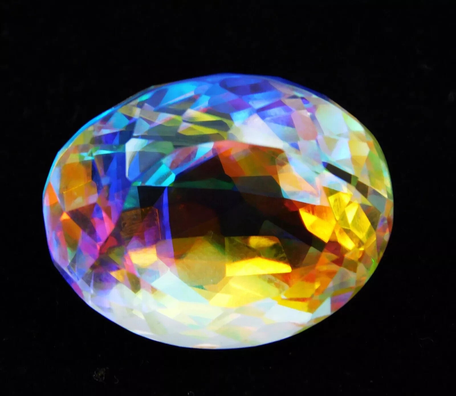 53.20 Ct Loose Gemstone Natural Rainbow Mystic Topaz Certified Oval Cut
