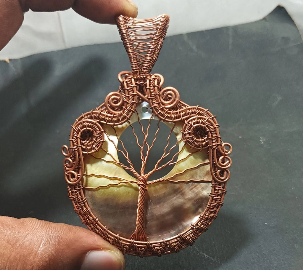 Gift For Her Copper Labradorite Jewelry Wire Wrapped Tree Life Pendant 127.60 Ct