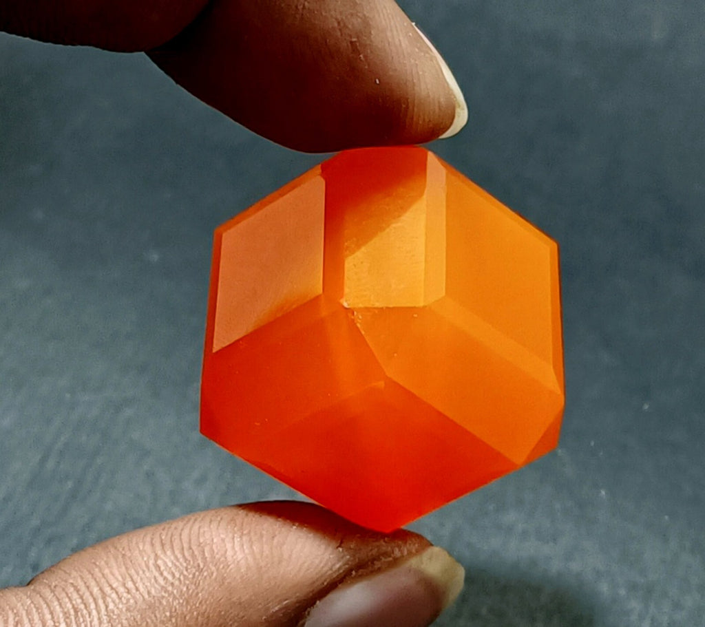 125.50 Ct Natural Orange Opal Cube Cut Welo Australian EGL Certified Gemstone