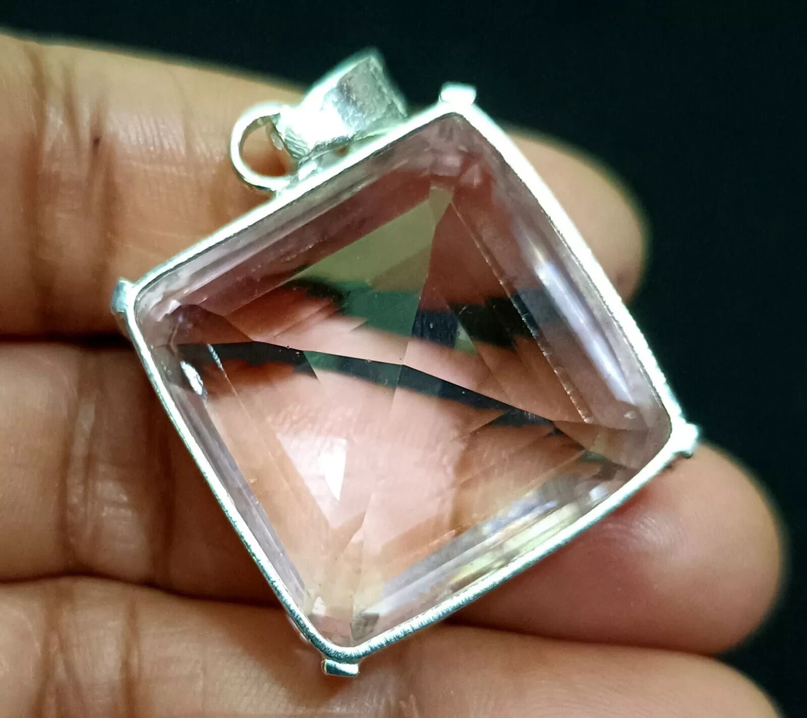 83.90 Ct Certified Natural Topaz 925 Solid Silver Square Pendant Loose Gemstone