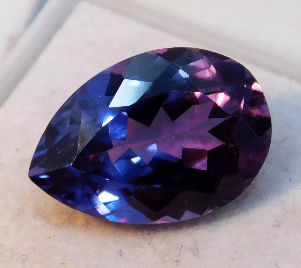 Alexandrite Color Change Natural 10-12 Ct Pear Cut EGL Certified Loose Gemstone
