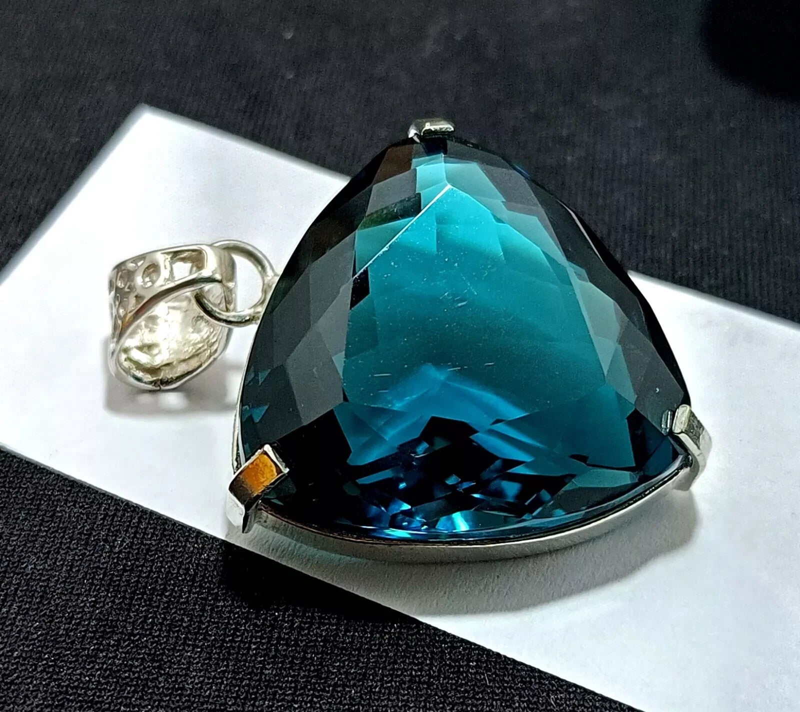 London Blue Topaz Pendant 925 Sterling Silver Pendant Gemstone Jewelry 81.50 Ct