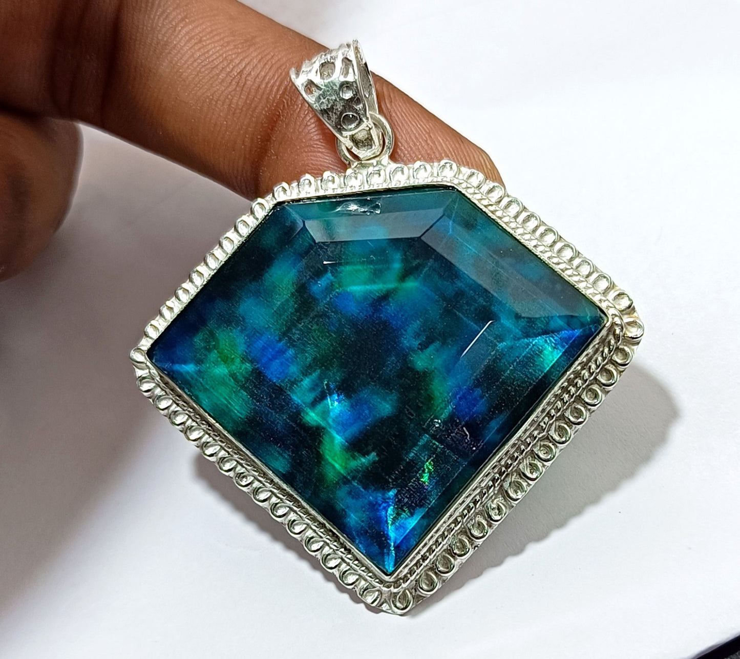 117.75 Ct Natural Ammolite 925 Solid Silver  PENDANT GIE Certified Gemstone